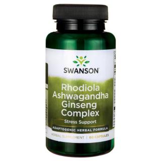 Swanson Rhodiola Ashwagandha Ginseng Complex, 60 kapszula