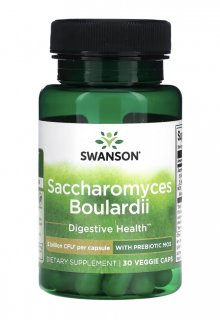 Swanson Saccharomyces Boulardii, probiotikumok prebiotikumokkal, 30 növényi kapszula  Étrend-kiegészítő