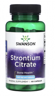 Swanson Stroncium Citrát, Bone Health, 340 mg, 60 kapszula  Étrend-kiegészítő