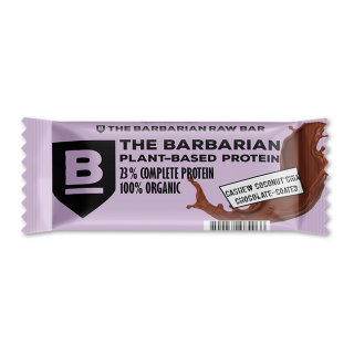 The Barbarian Protein Bar bio csokoládé bevonatú kesudió és chia, 68 g  Protein Bar