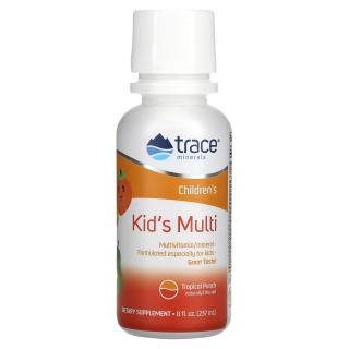 Trace Minerals Kids Multi, Tropical Punch, gyermek multivitamin, 237 ml  Étrend-kiegészítő