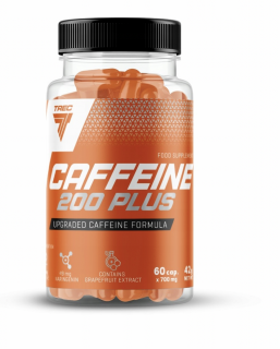 Trec Nutrition Caffeine 200 PLUS, koffein 200 mg, 60 kapszula