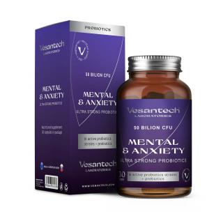 Vesantech Mental, Probiotikumok a mentális jólétért, 50 milliárd CFU, 30 bélben oldódó kapszula  Étrend-kiegészítő
