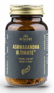 Vitalvibe Ashwagandha Ultimate KSM-66®, kivonat, 500 mg, BIO, 60 vegán kapszula  Étrend-kiegészítő