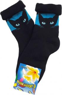 Fekete macska frottír zokni