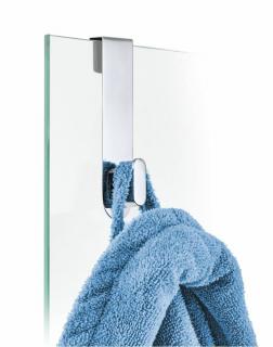 AREO króm rozsdamentes acél zuhanyüvegre akasztható fürdőszobai akasztó