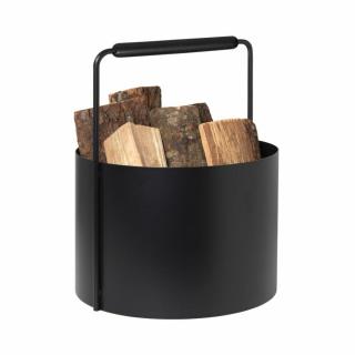 ASHI  fekete tölgy 35cm átmerőjű fém tűzifa tároló kosár