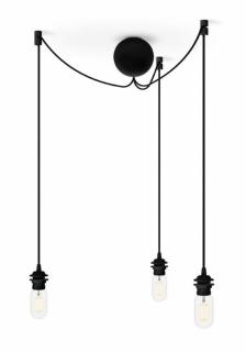 Cannonball 3 fekete három ágú lámpa függesztő szett