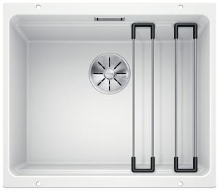 ETAGON 500-U  mosogatótálca, 1 medence, 2db többfunkciós sín tarztozékkal, fehér, gránit