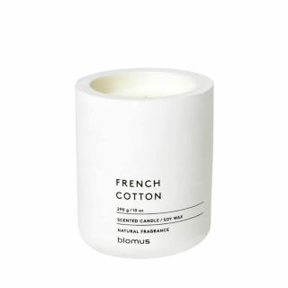FRAGA M francia pamut illatú fehér 11cm magas beton illatgyertya