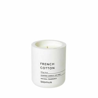 FRAGA S francia pamut illatú fehér 8cm magas beton illatgyertya