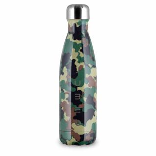 The Bottle Camouflage Jungle fényes woodland camo terep színű 0,5l-es rozsdamentes acél hőtartó design kulacs