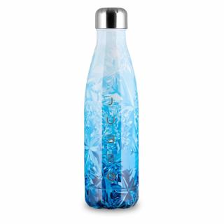The Bottle  Frozen fényes fehér-kék jégvarázs mintás 0,5l-es rozsdamentes acél hőtartó design kulacs