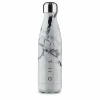 The Bottle  Grey Marble fényes fehér-szürke márvány mintás 0,5l-es rozsdamentes acél hőtartó design kulacs