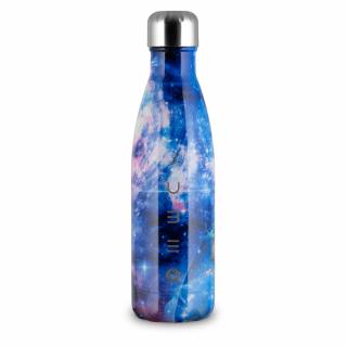 The Bottle  Milky Way fényes fehér-kék-rózsaszín 0,5l-es rozsdamentes acél hőtartó design kulacs