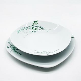 Berlinger Haus 18 részes porcelán étkészlet, zöld virágos