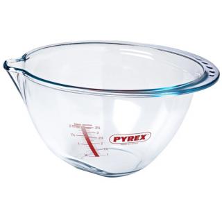 Pyrex keverőtál 4 liter, 29cm átmérő mércés, dönthető, csőrös