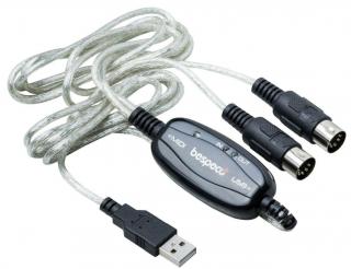 Bespeco BMUSB100 Plug  Play USB / MIDI kábel 5-pólusú 2m