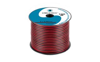 Cabletech KAB0389  piros-fekete, réz-alumínium CCA 2x0,5 mm2 Hangszórókábel méterre