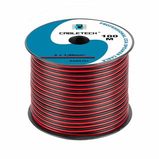 Cabletech KAB0391 piros-fekete, réz-alumínium CCA, 2x1mm2 Hangszórókábel