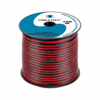 Cabletech KAB0392 piros-fekete, réz-alumínium CCA, 2x1,5mm2 Hangszórókábel