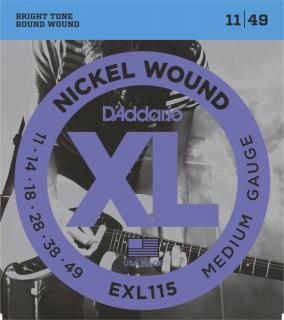 D'Addario EXL-115 Nickel Wound Medium  011-049 elektromos gitárhúr szett