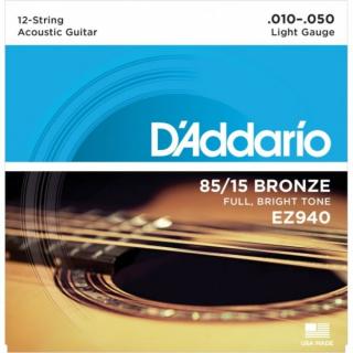 D’Addario EZ940 Light 010-050 12 húros akusztikus húr szett