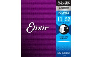 Elixir PolyWeb 80/20 Bronze 11-52(11025) Custom Light akusztikus gitárhúr szett