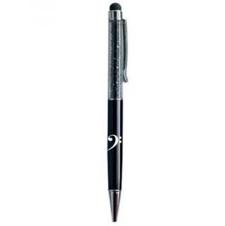 Érintőképernyőhöz használható fekete színű kristályos toll AGB2020 Zenei ajándéktárgy