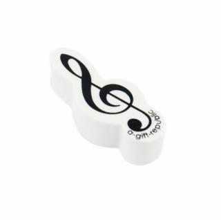 Fehér színű, violinkulcs alakú radír 5 cm AGE1047 Zenei ajándéktárgy