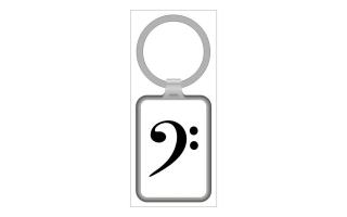 Fém, bassszuskulcs mintás kulcstartó 7,5x3 cm  AKG1067 Zenei ajándéktárgy