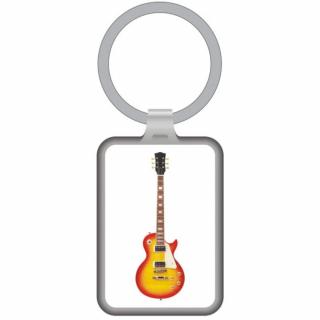 Fém, elektromos gitáros kulcstartó 7,5×3 cm AGK1057 Zenei ajándéktárgy