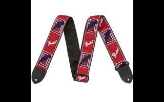 Fender® 2" Monogrammed Strap Red/White/Blue heveder