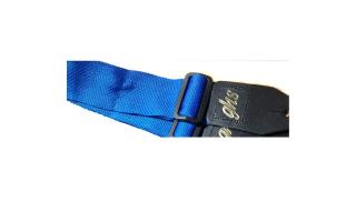 GHS A8-Blue állítható nylon gitár heveder, bőr végekkel, 5 cm széles