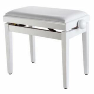 Lewitz TBS020 WH állítható magasság 48-58 cm fehér műbőr - fényes fehér felületű zongorapad