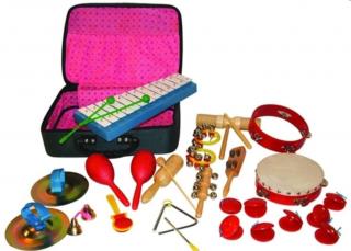 Makimpex RKB-17 17 fajta hangszert tartalmazó, 30 darabos ritmuskészlet bőröndben