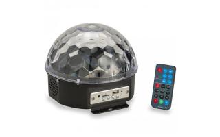 Soundsation CB-630B - 6*3 W-os LED új kristálygömb-lámpa BT-vel MP3 lejátszóval és távirányítóval