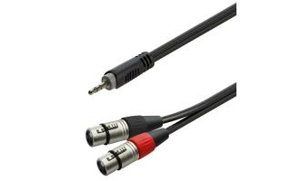 Soundsation GL-JSm2XF1 - Szimmetrikus Y-adapter kábel: 3.5mm Jack papa SZTEREO - 2xXLR 3pólusú mama / 1m