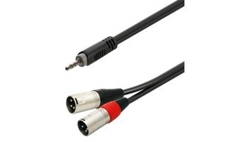 Soundsation GL-JSm2XM1 - Szimmetrikus Y-adapter kábel: 3.5mm Jack papa SZTEREO - 2xXLR 3pólusú papa / 1m