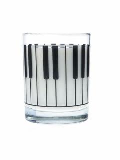Üvegpohár, zongora mintás AIMG02204 Zenei ajándéktárgy
