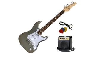 Vision ST5 Silver elektromos gitár + Mini gitárerősítő Szett