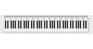 Vonalzó zongorabillentyű mintával AGR1024 hossza 15 cm Zenei ajándéktárgy