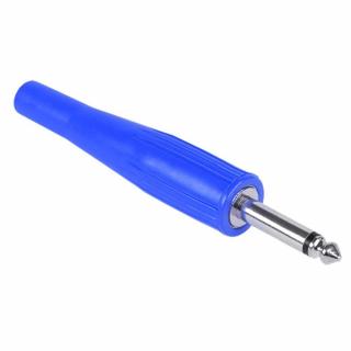 WTY0030-C Forrasztható 6,3mm kék, gumi törésgátlóval mono Jack dugó