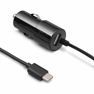 Azuri autós töltő USB-C - Fix kábel (AZPCUSBCUSB-BLK)
