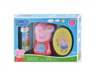 PEPPA PIG - ajándékcsomag  Tusfürdő és sampon 2in1 400ml + szivacs + buborék fújó