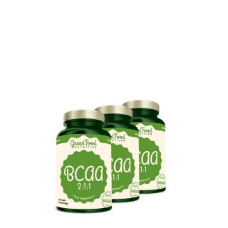 2:1:1 arányú aminosav formula, GreenFood Nutrition BCAA, 3x120 kapszula