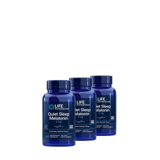 Alvássegítő komplex 5 mg melatoninnal, Life Extension Quiet Sleep Melatonin, 3x60 kapszula