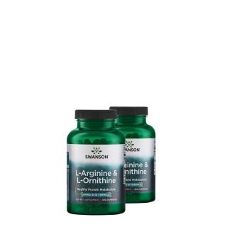 Arginin és ornitin, Swanson L-Arginine &amp; L-Ornithine, 2x100 kapszula
