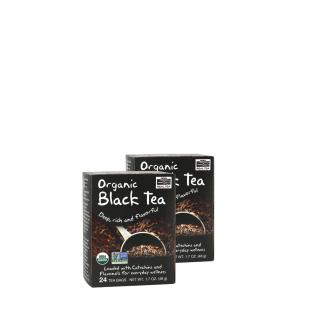 Bio fekete tea, Now Organic Black Tea, 24 adag, 2x48 g