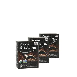 Bio fekete tea, Now Organic Black Tea, 24 adag, 3x48 g